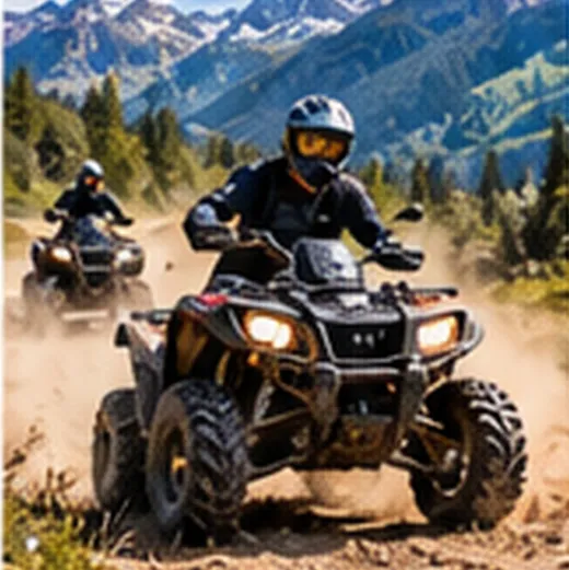 Balade en quad sur un chemin de montagne