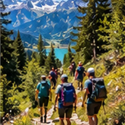 Randonneurs sur un sentier de montagne